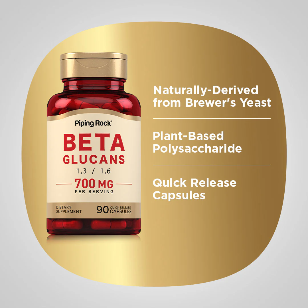 Beta 1,3/1,6-D-Glucan, 700 mg (per serving), 90 Quick Release Capsules, 2  Bottles - Image 4
