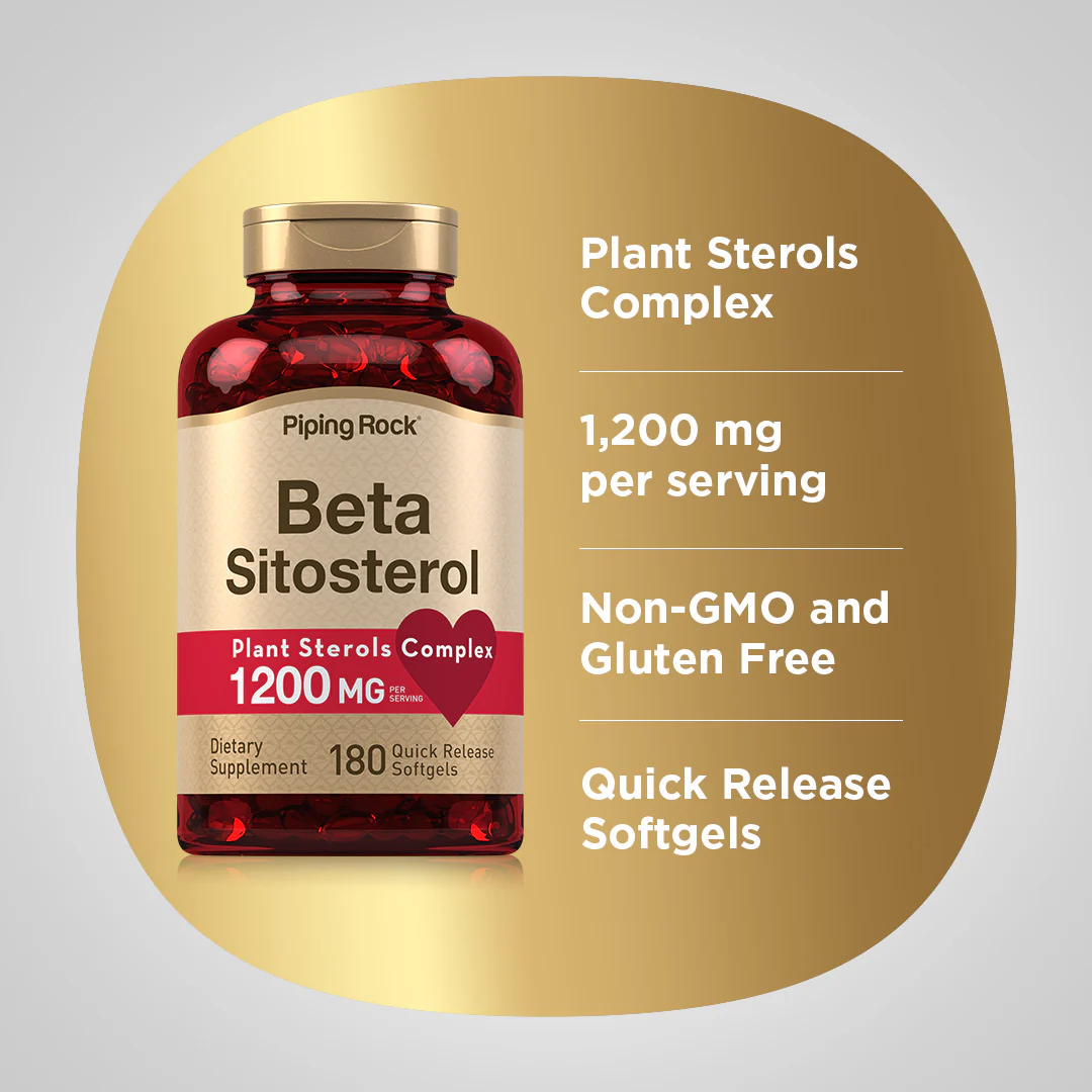 Beta Sitosterol, 1200 mg (per serving), 180 Quick Release Softgels - Image 4