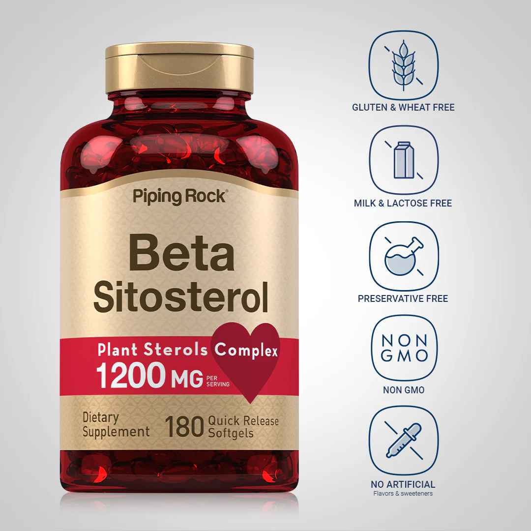 Beta Sitosterol, 1200 mg (per serving), 180 Quick Release Softgels, 2  Bottles - Image 5