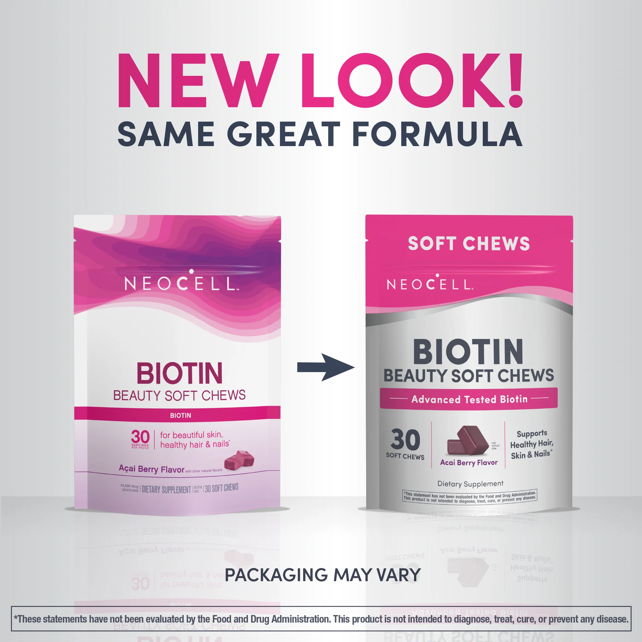 Biotin Beauty Acai Berry Flavor, 30 Tasty Soft Chews - Image 4