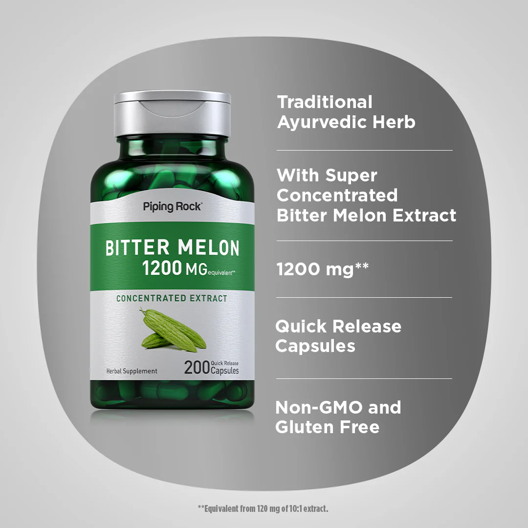 Bitter Melon / Momordica, 1200 mg, 200 Quick Release Capsules, 2  Bottles - Image 4