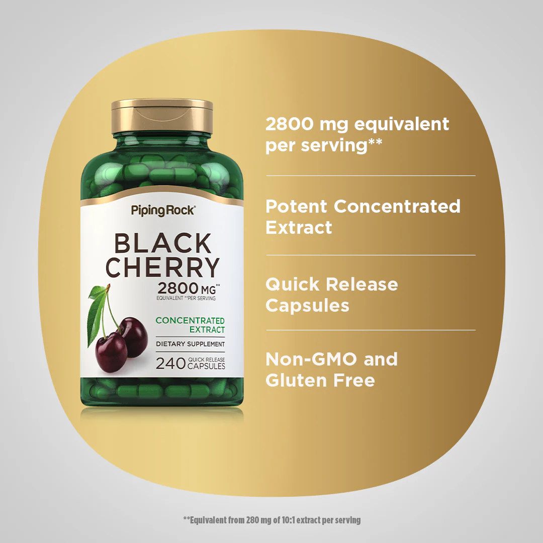 Black Cherry, 2800 mg (per serving), 240 Quick Release Capsules - Image 4
