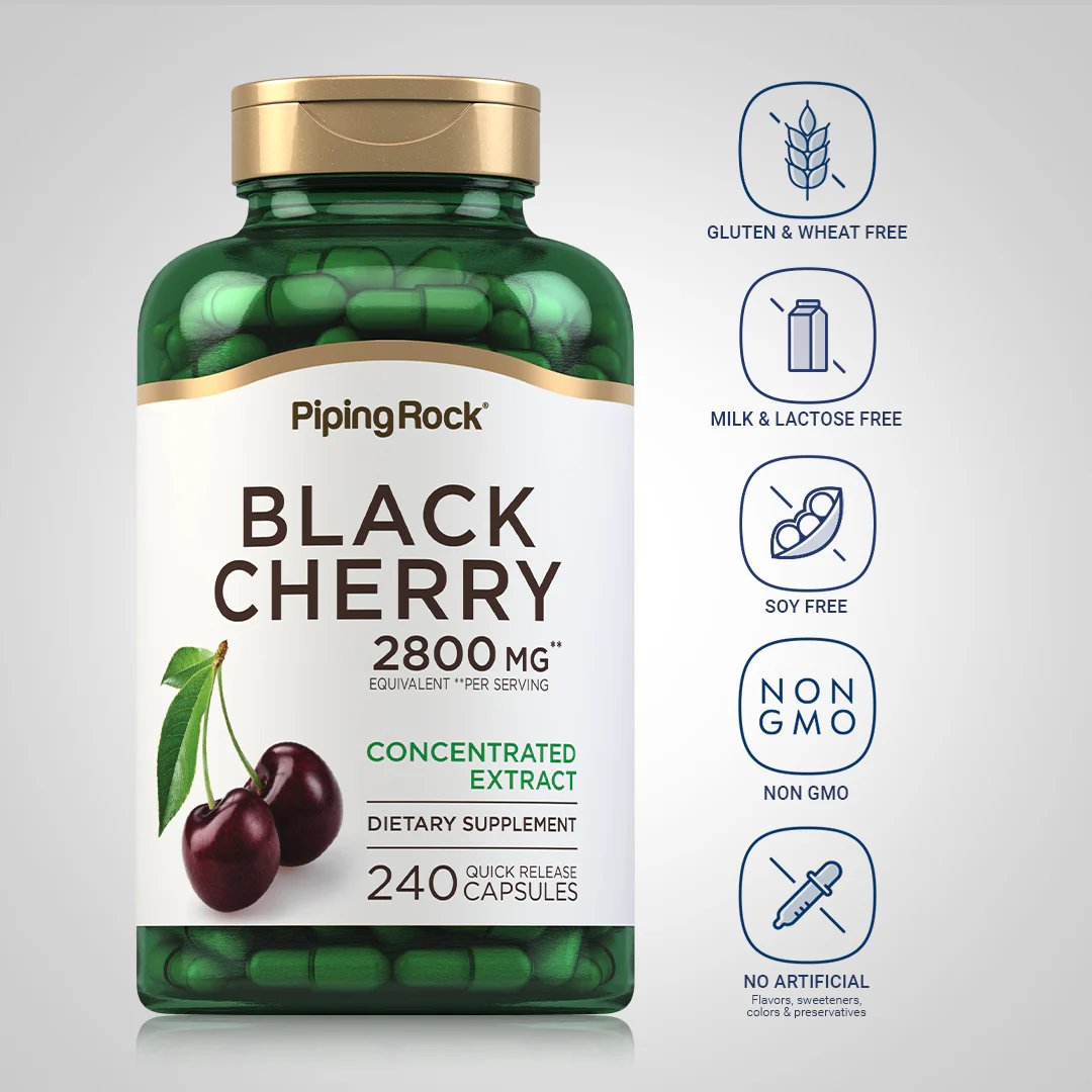 Black Cherry, 2800 mg (per serving), 240 Quick Release Capsules, 2  Bottles - Image 5