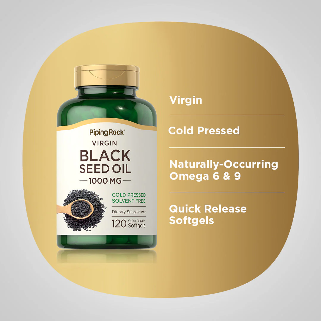 Black Seed Oil, 1000 mg, 120 Quick Release Softgels, 2  Bottles - Image 4