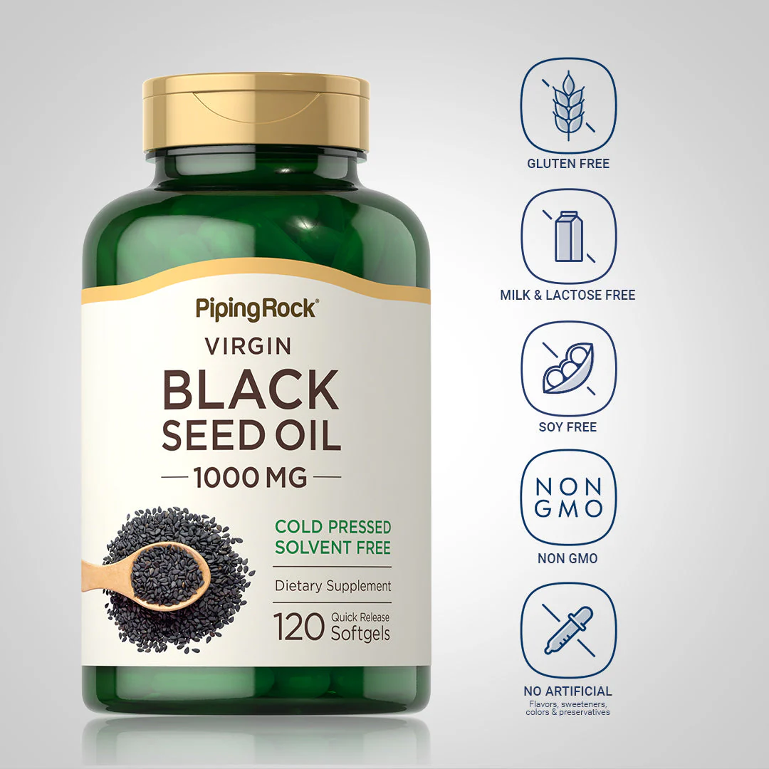 Black Seed Oil, 1000 mg, 120 Quick Release Softgels, 2  Bottles - Image 5