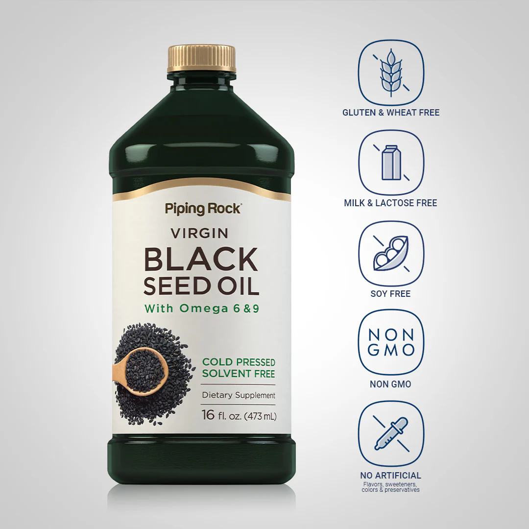 Black Seed Oil (Cumin Seed) - Cold Pressed, 16 fl oz (473 mL) Bottle - Image 4