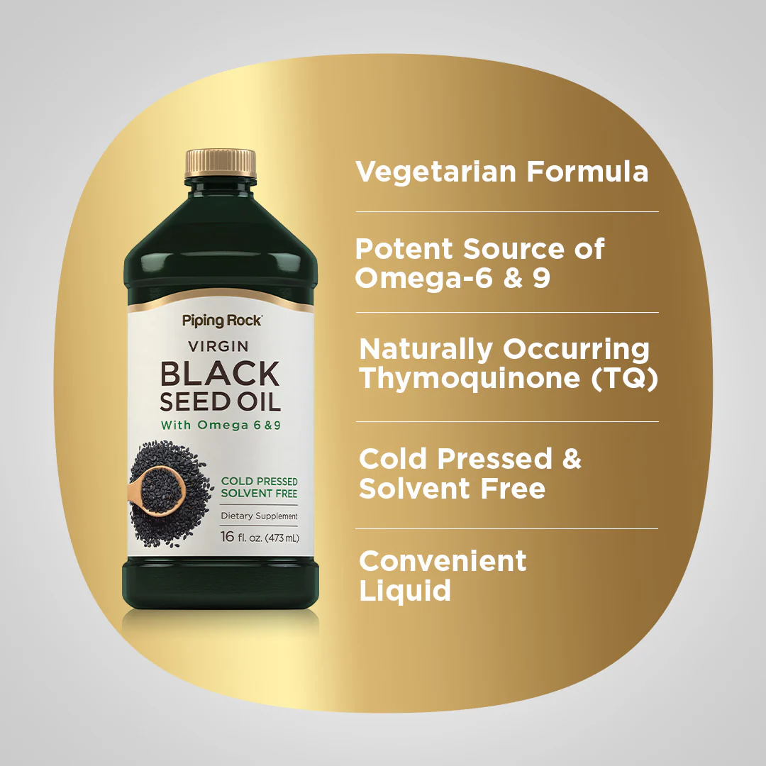 Black Seed Oil (Cumin Seed) - Cold Pressed, 16 fl oz (473 mL) Bottles, 3  Bottles - Image 3