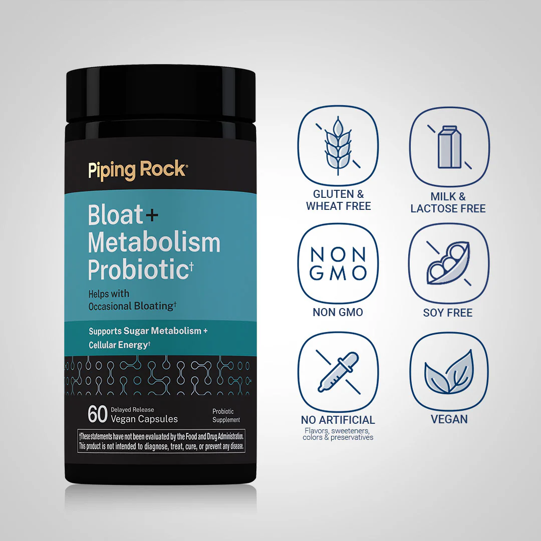 Bloat + Metabolism Probiotic, 60 Delayed Release Vegan Caps - Image 4