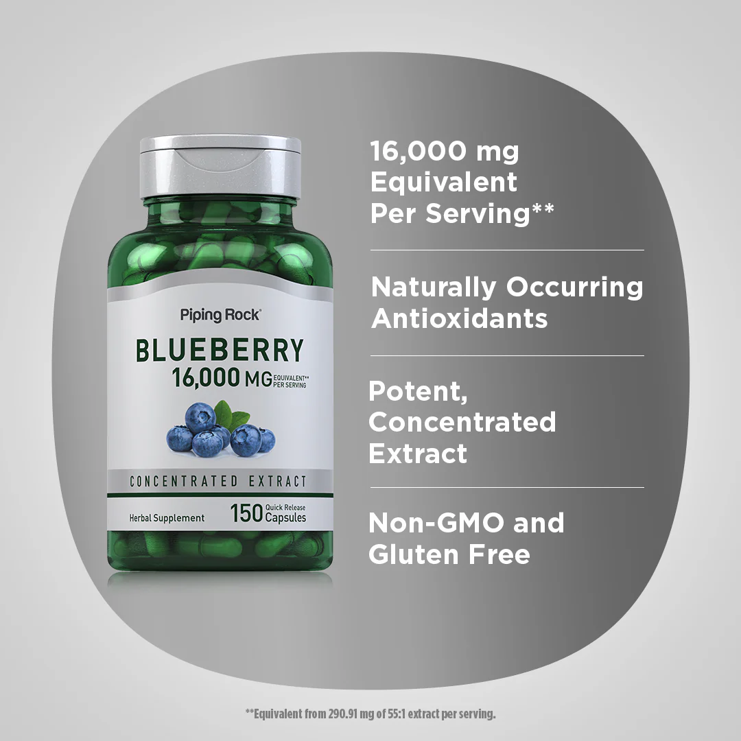 Blueberry, 16,000 mg (per serving), 150 Quick Release Capsules, 2  Bottles - Image 4