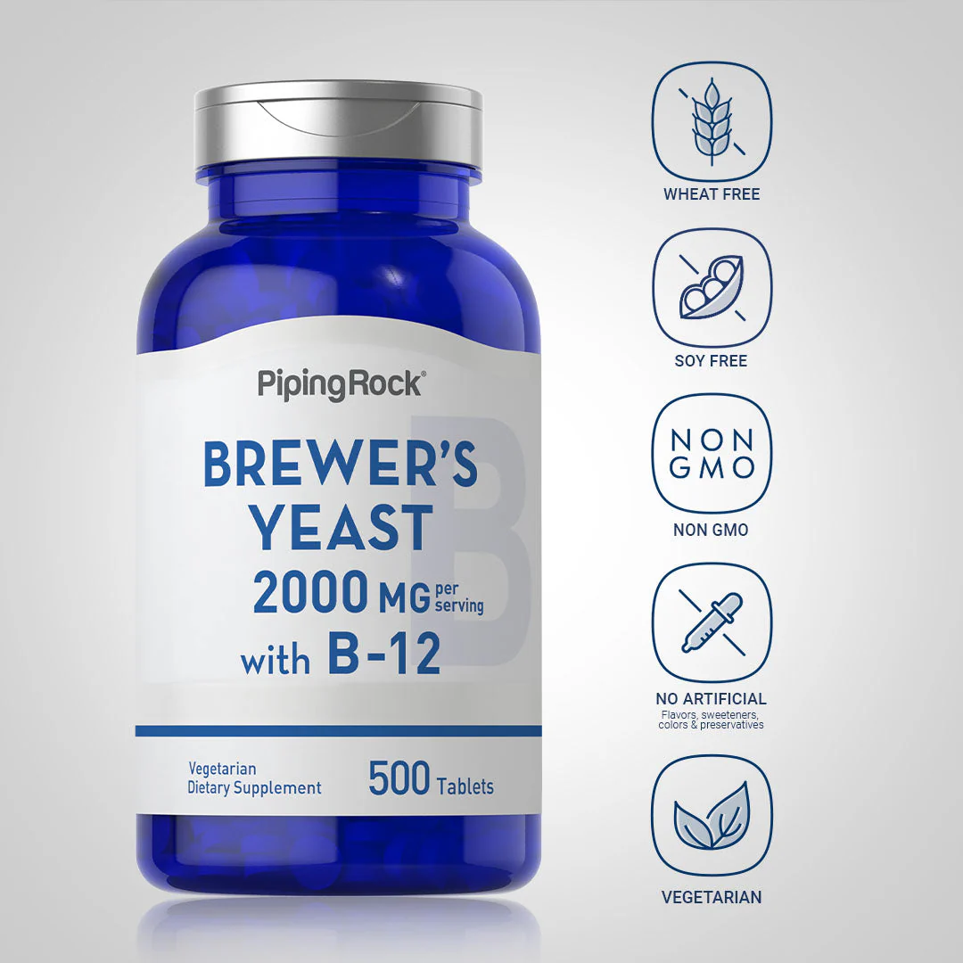Brewer's Yeast, 2000 mg (per serving), 500 Tablets, 2  Bottles - Image 5