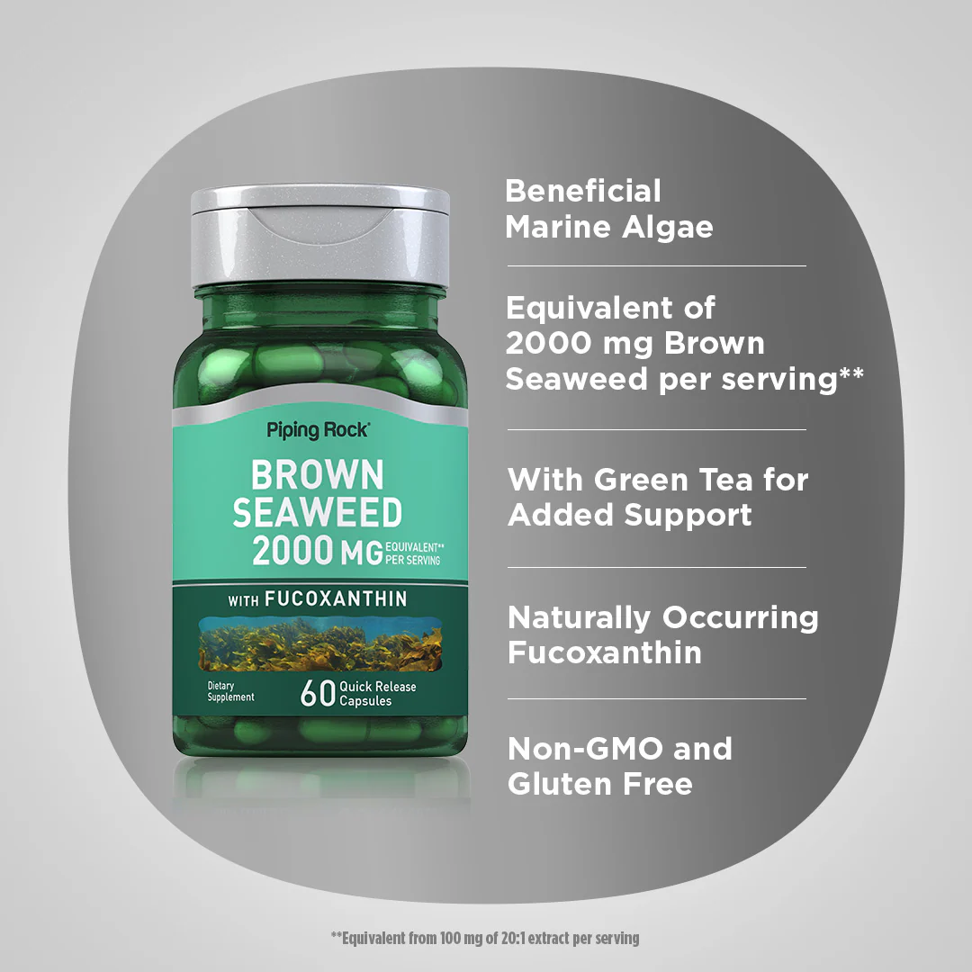 Brown Seaweed Plus (Wakame), 2000 mg (per serving), 60 Quick Release Capsules - Image 4