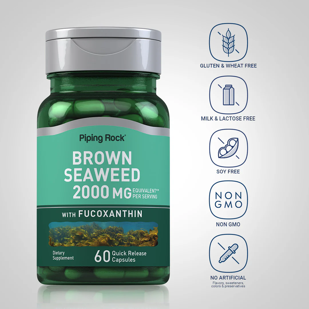 Brown Seaweed Plus (Wakame), 2000 mg (per serving), 60 Quick Release Capsules - Image 5