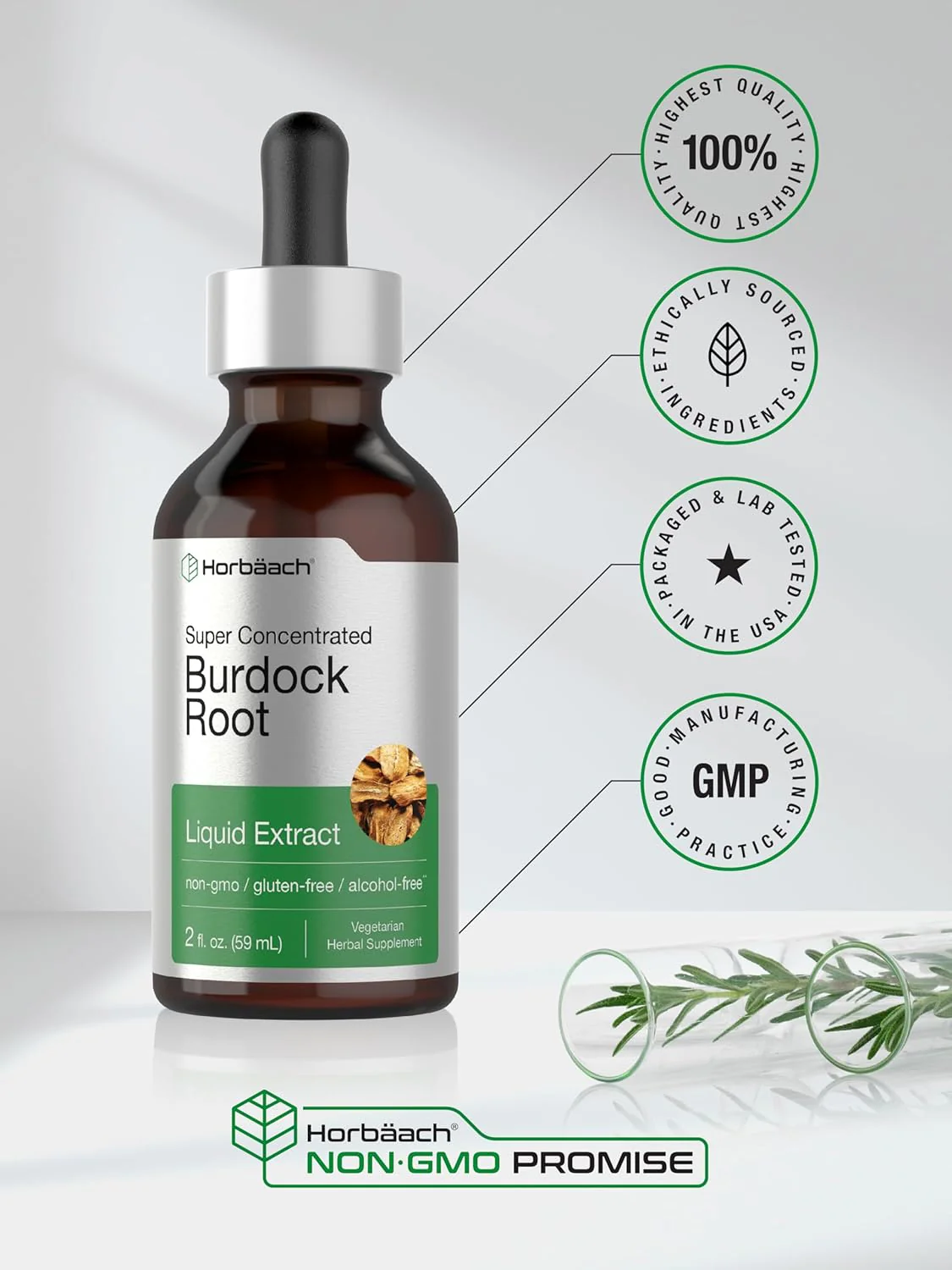 Burdock Root Liquid Extract Alcohol Free, 2 fl oz (59 mL) Dropper Bottle - Image 9