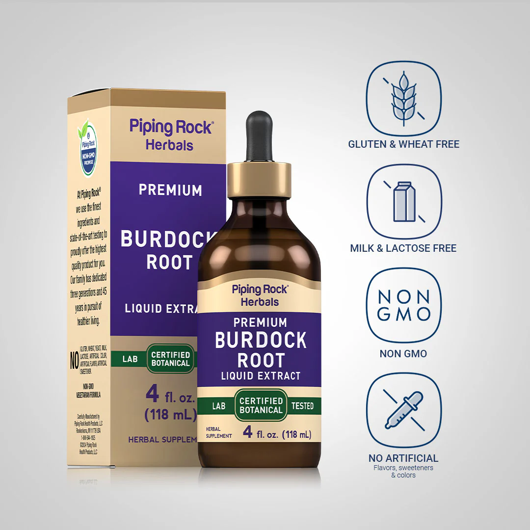 Burdock Root Liquid Extract Alcohol Free, 4 fl oz (118 mL) Dropper Bottle - Image 4