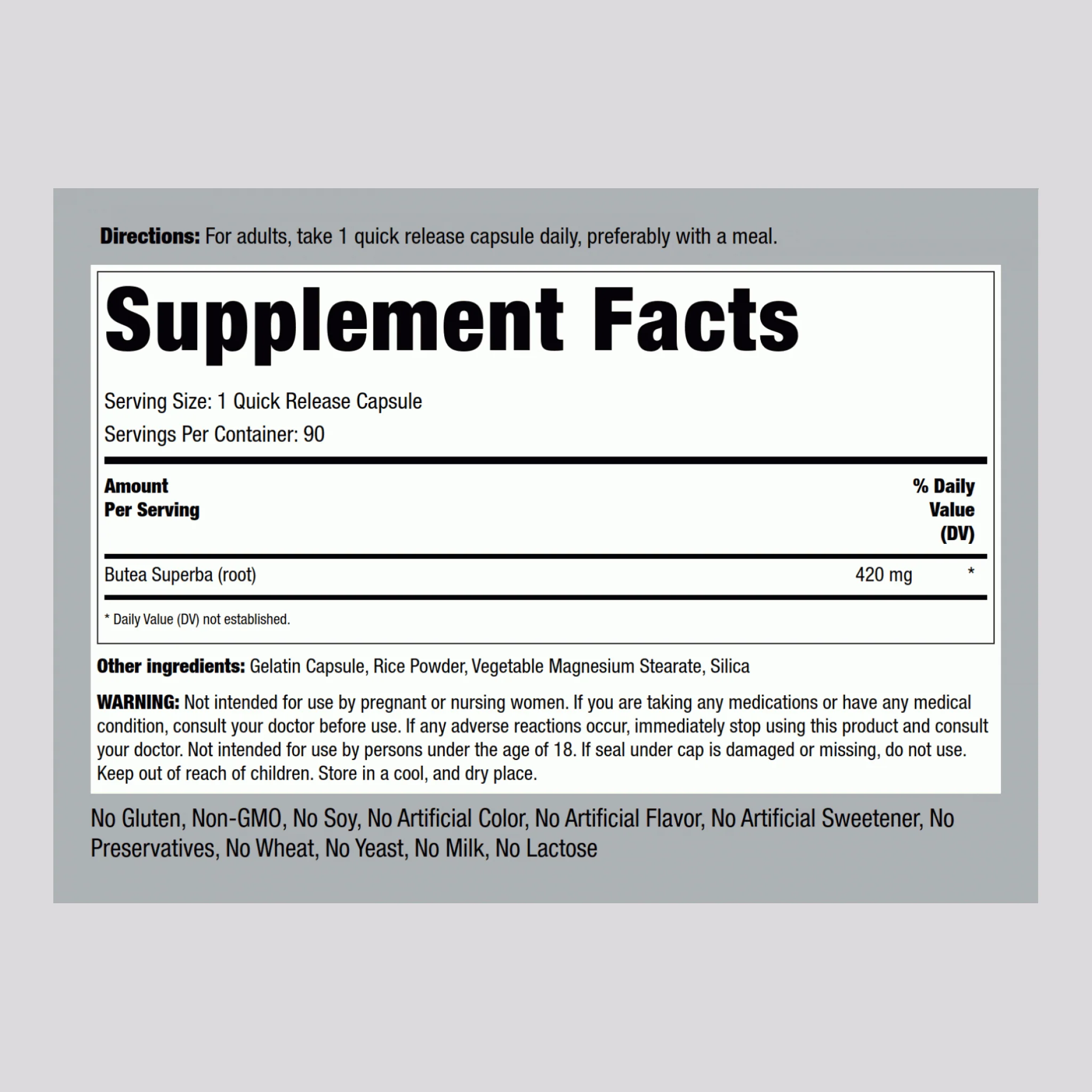 Butea Superba, 420 mg, 90 Quick Release Capsules - Image 2