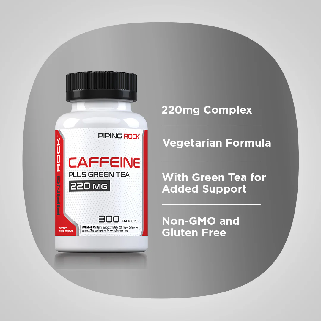 Caffeine Plus Green Tea, 220 mg, 300 Tablets - Image 4