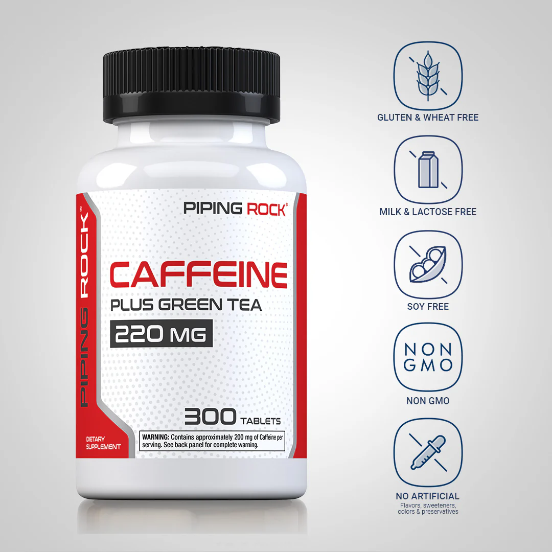 Caffeine Plus Green Tea, 220 mg, 300 Tablets - Image 5