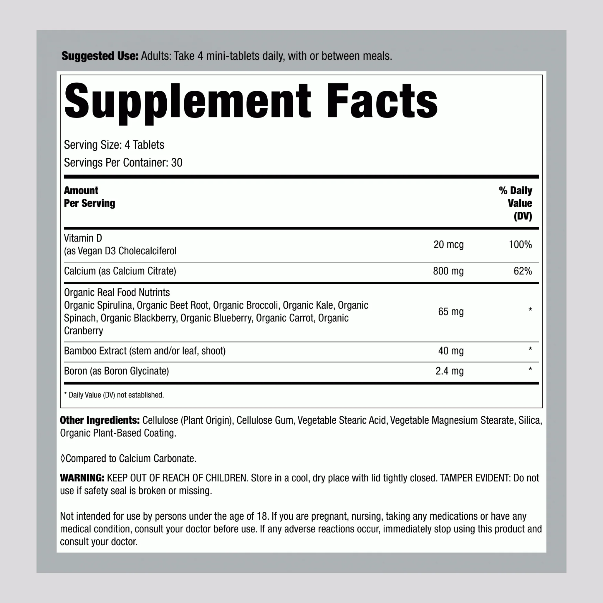 Calcium Citrate Mini-Tablets, 120 Tablets - Image 2