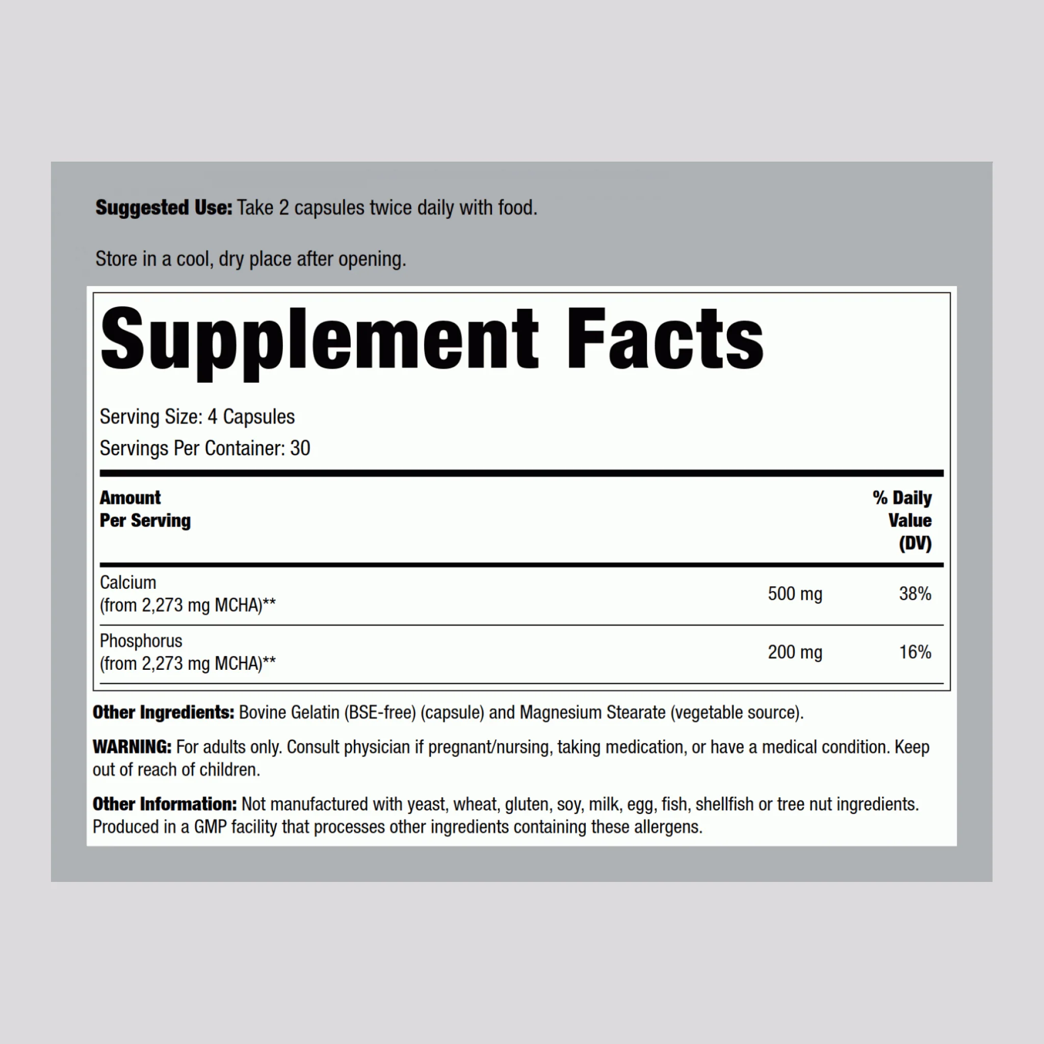 Calcium Hydroxyapatite, 120 Capsules - Image 2