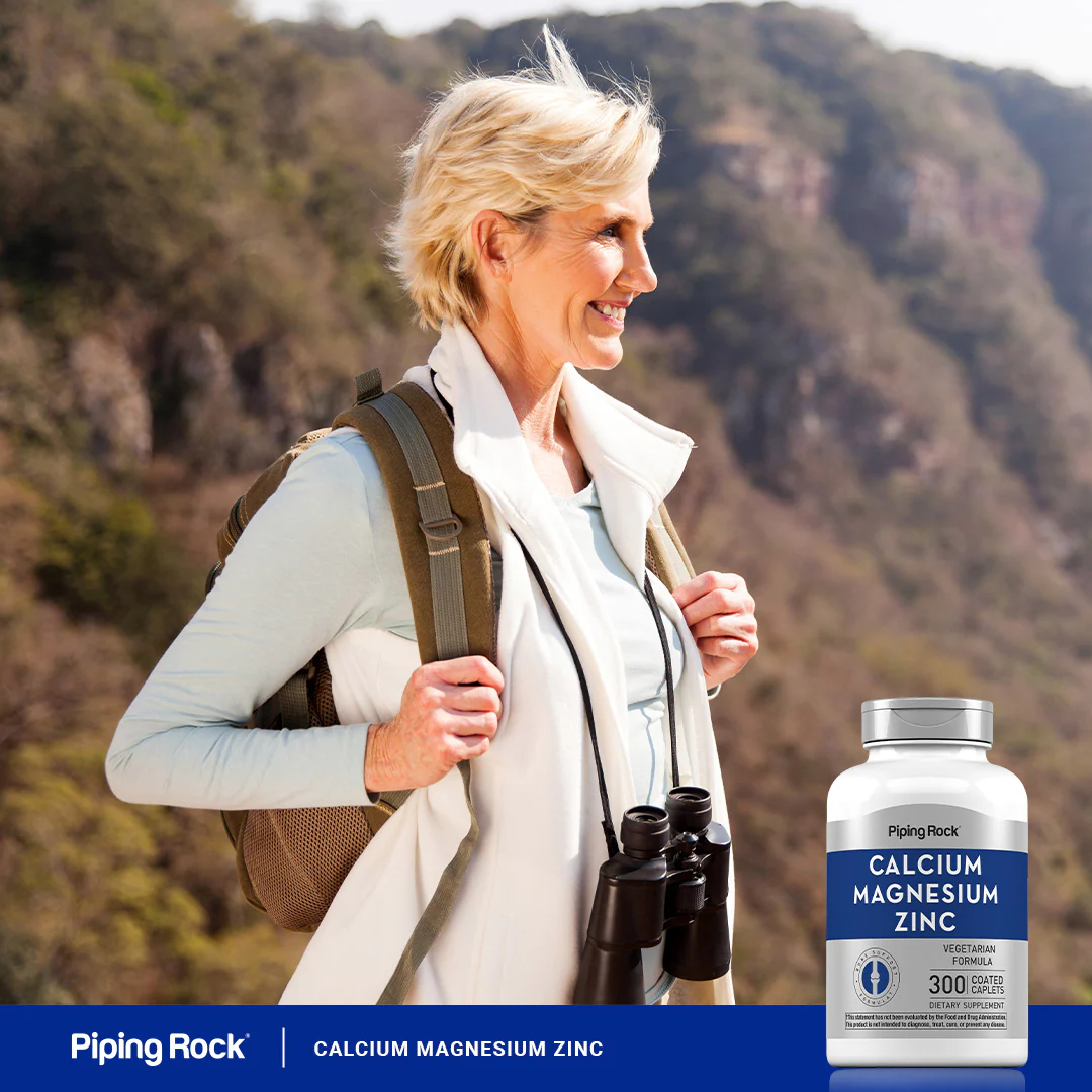 Calcium Magnesium Zinc (Cal 1000mg/Mag 400mg/Zn 15mg) (per serving), 300 Coated Caplets, 2  Bottles - Image 7