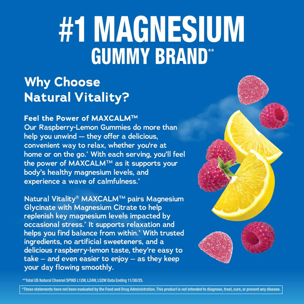 CALM Gummies Raspberry-Lemon Flavor, 120 Tasty Gummies - Image 7