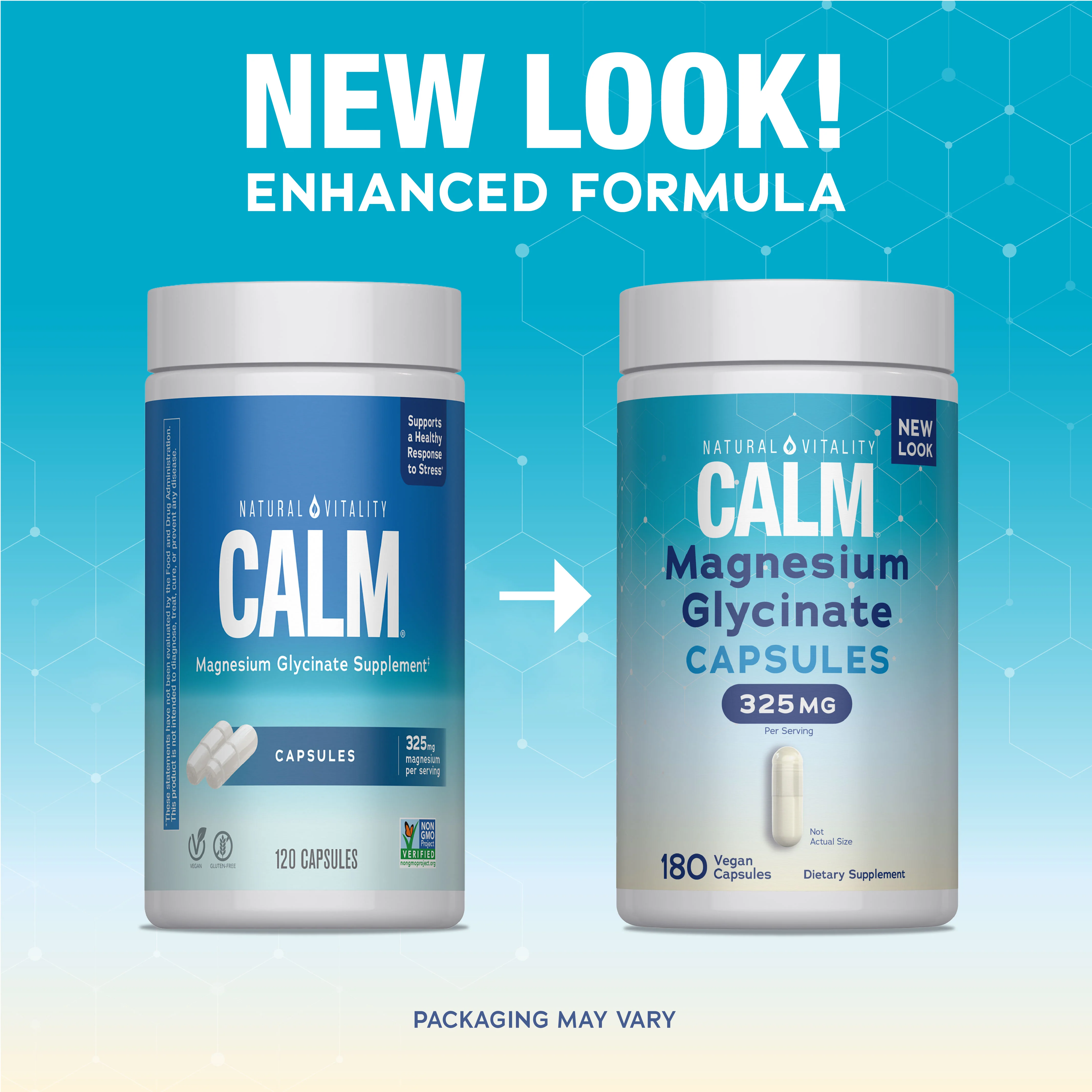 CALM Magnesium Glycinate, 325 mg, 180 Vegan Capsules - Image 4