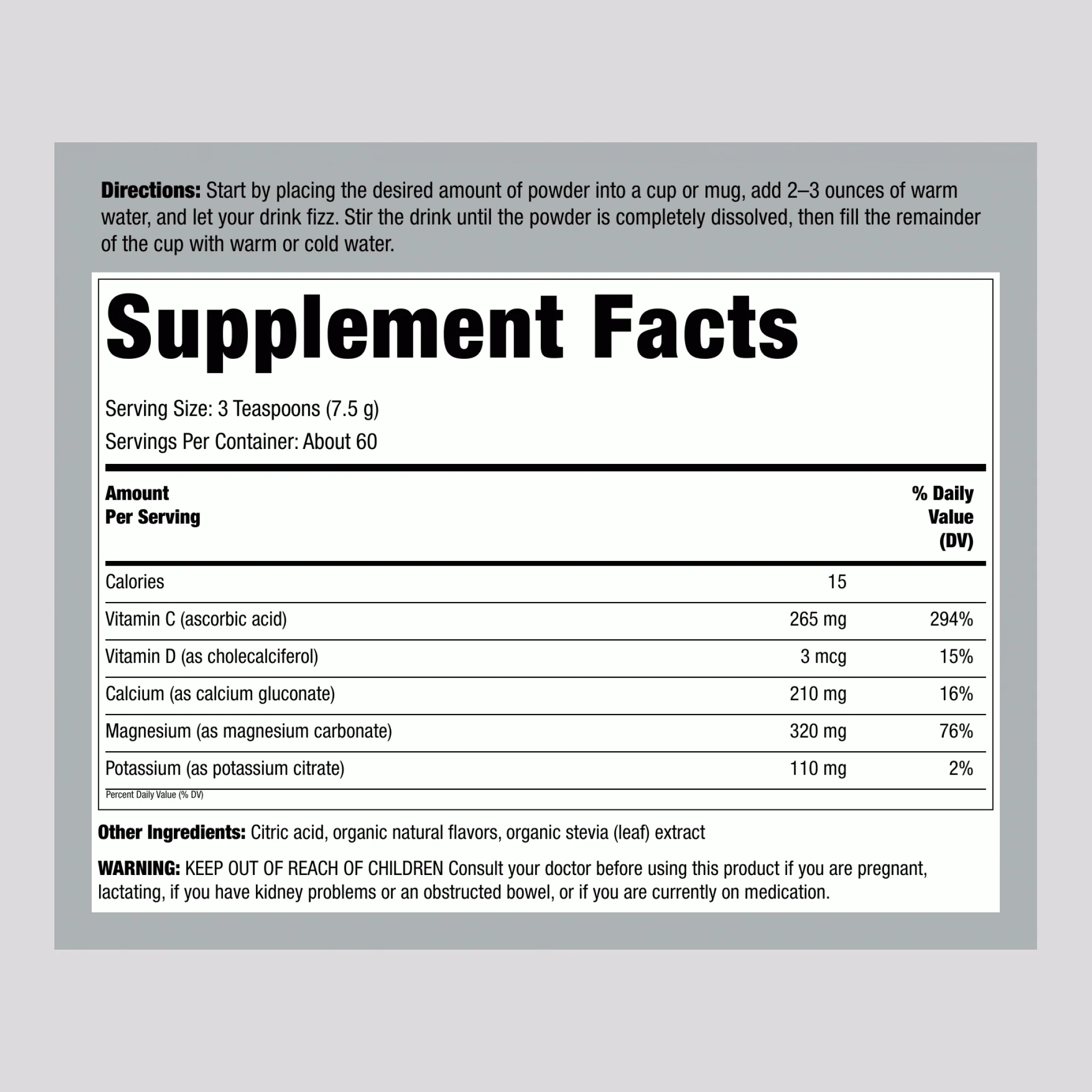 CALM plus Calcium Powder Raspberry-Lemon, 16 oz (454 g) - Image 2
