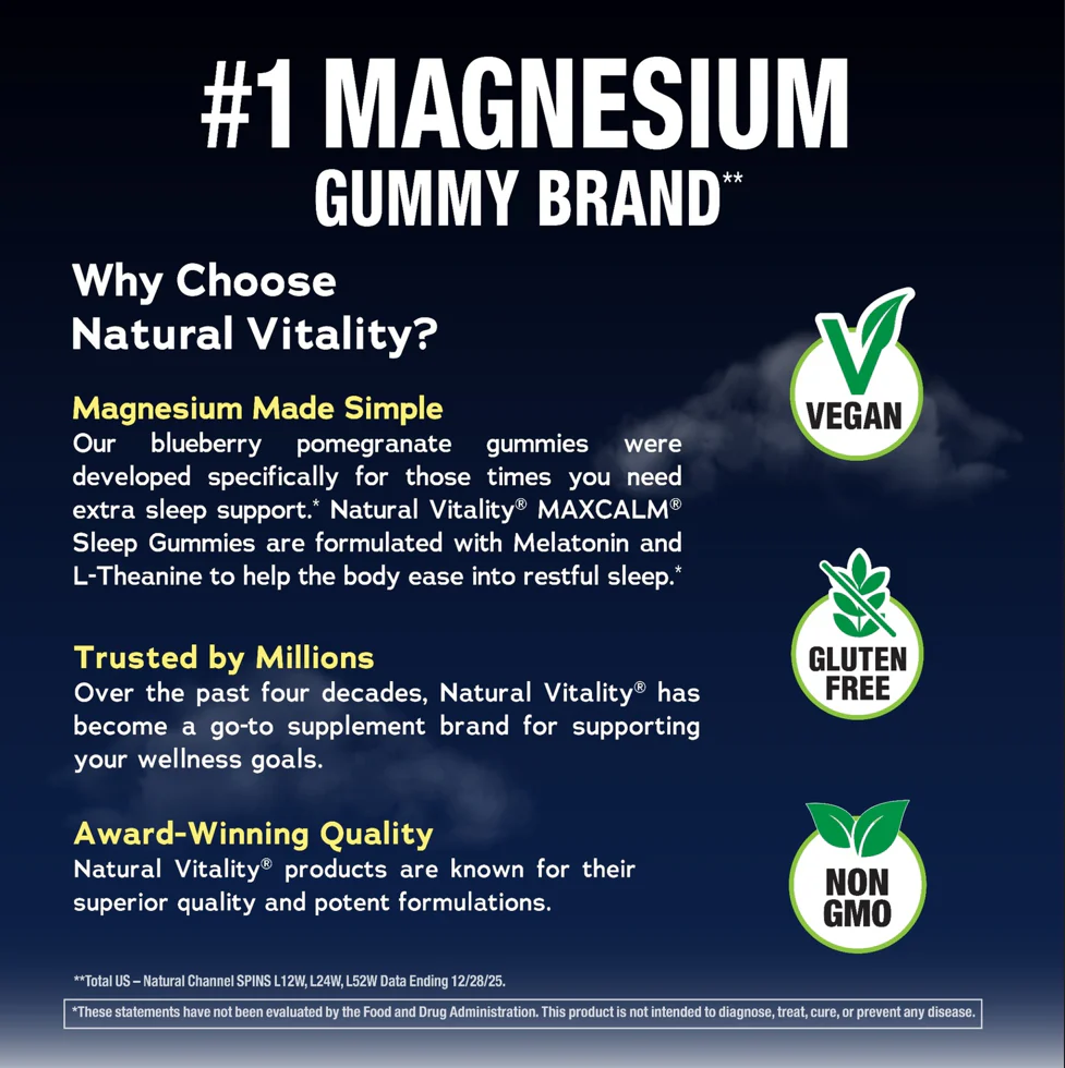 CALM Sleep with Melatonin Gummies Blueberry-Pomegranate Flavor, 120 Tasty Gummies - Image 6