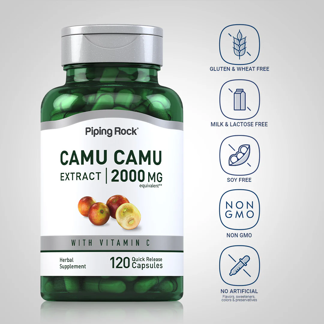 Camu Camu Extract, 2000 mg, 120 Quick Release Capsules, 2  Bottles - Image 5