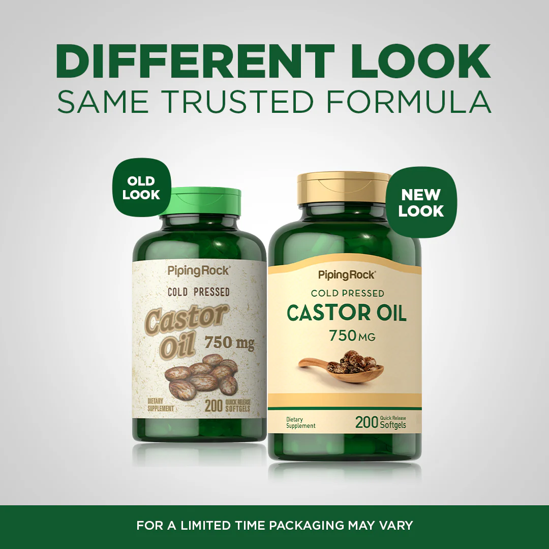 Castor Oil (Cold Pressed), 750 mg, 200 Quick Release Softgels - Image 4