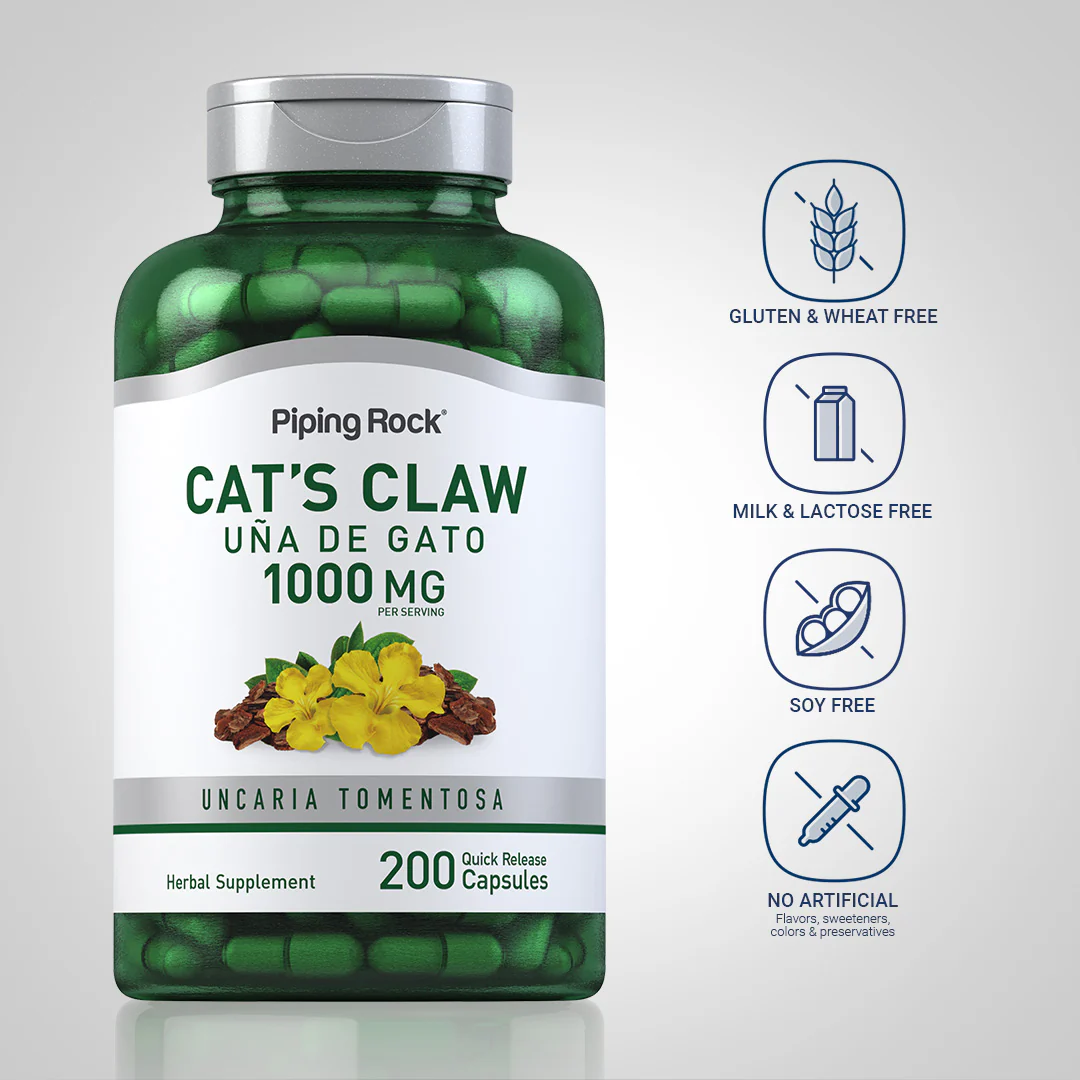 Cat's Claw (Una De Gato), 1000 mg (per serving), 200 Quick Release Capsules, 2  Bottles - Image 5