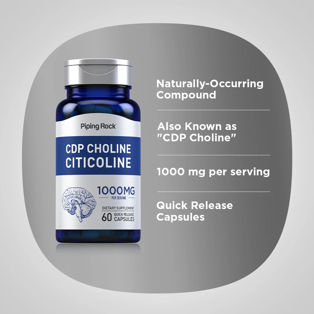 CDP Choline Citicoline, 1000 mg (per serving), 60 Quick Release Capsules - Image 4