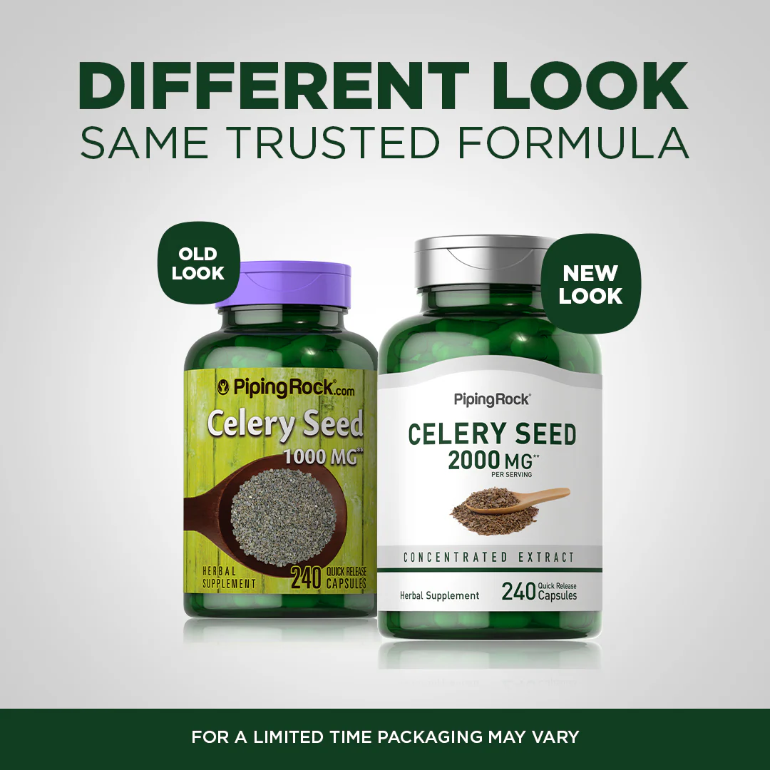 Celery Seed, 2000 mg (per serving), 240 Quick Release Capsules - Image 4