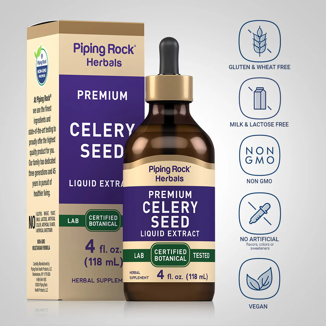 Celery Seed Liquid Extract, 4 fl oz (118 mL) Dropper Bottle - Image 4