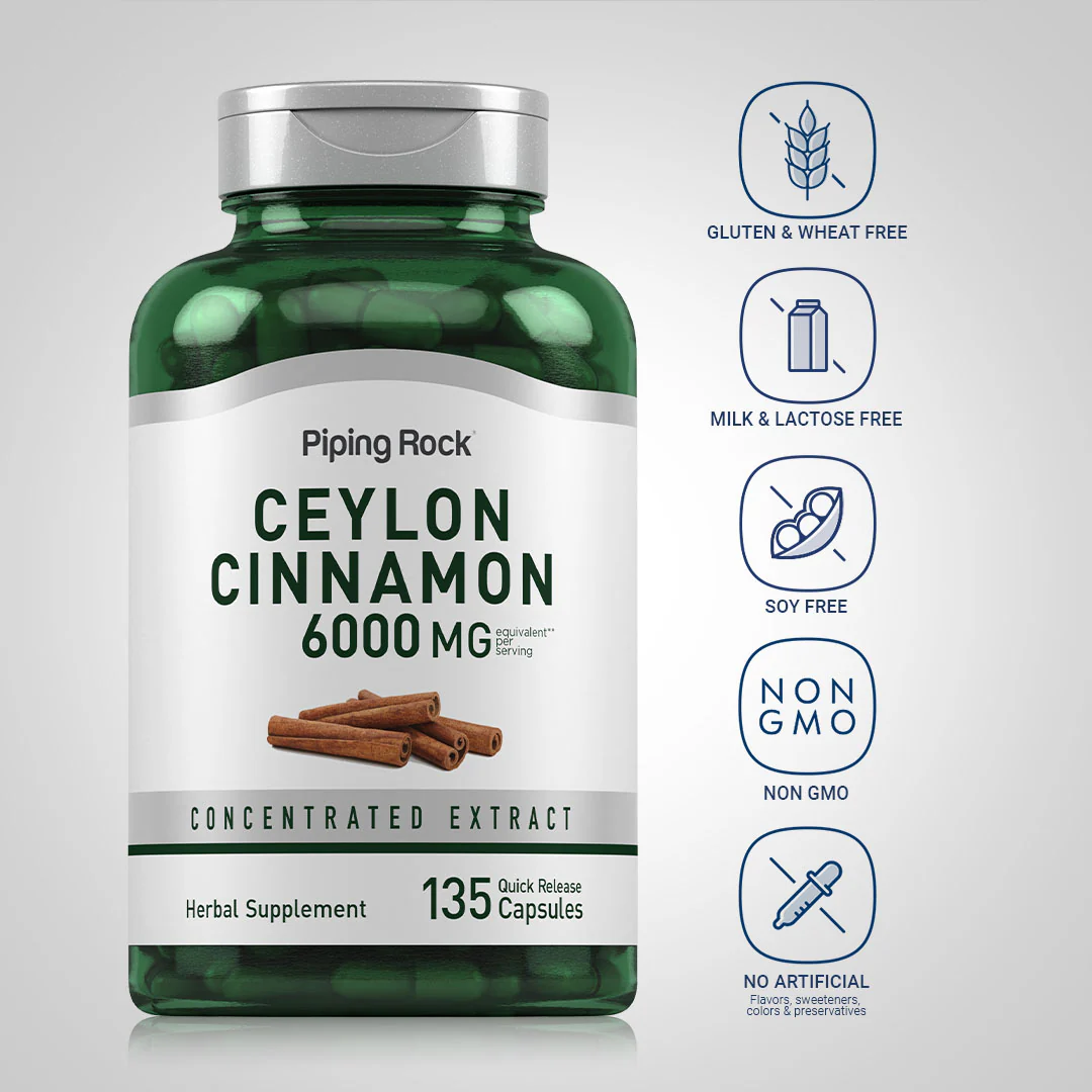 Ceylon Cinnamon, 6000 mg (per serving), 135 Quick Release Capsules - Image 5