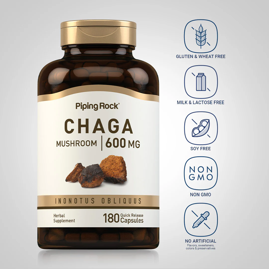 Chaga Mushroom, 600 mg, 180 Quick Release Capsules - Image 5