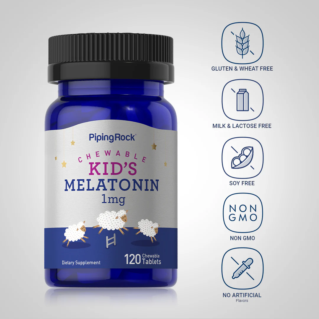 Chewable Kid's Melatonin, 1 mg, 120 Chewable Tablets - Image 5