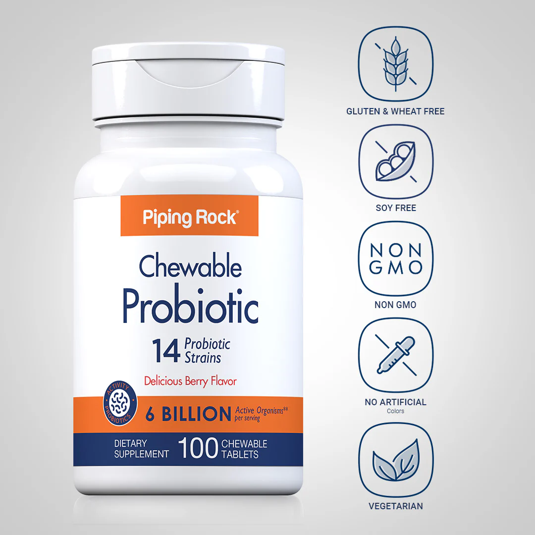 Chewable Probiotic 14 Strains 6 Billion Organisms (Berry), 100 Chewable Tablets, 2  Bottles - Image 5