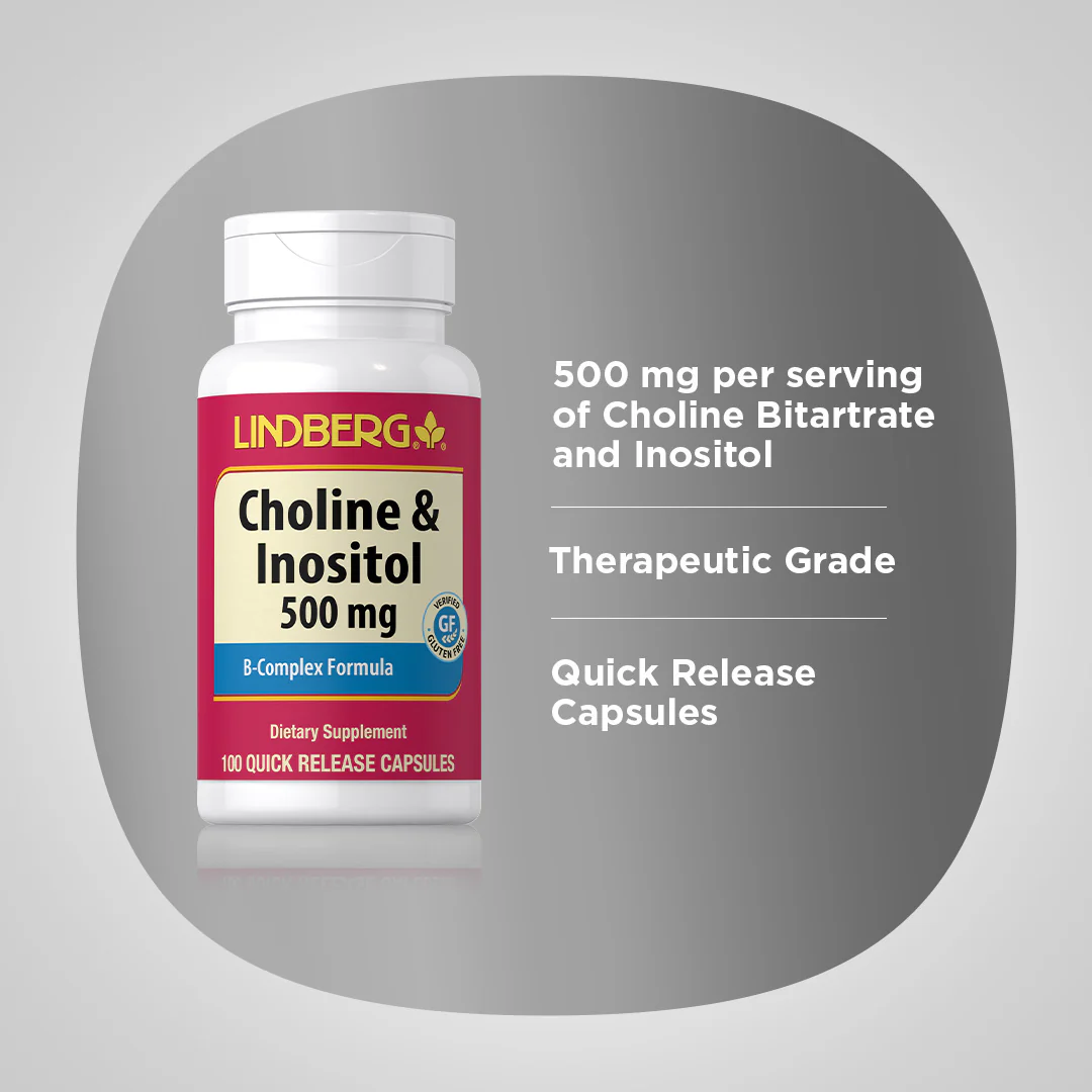 Choline & Inositol 500 mg, 100 Quick Release Capsules, 2  Bottles - Image 4