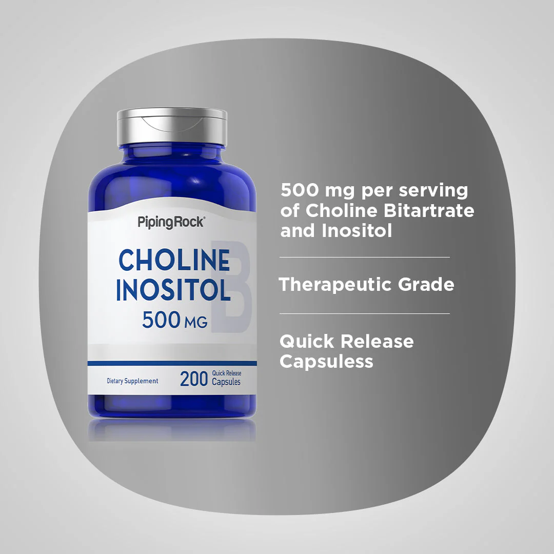 Choline Inositol, 500 mg, 200 Quick Release Capsules, 2  Bottles - Image 5