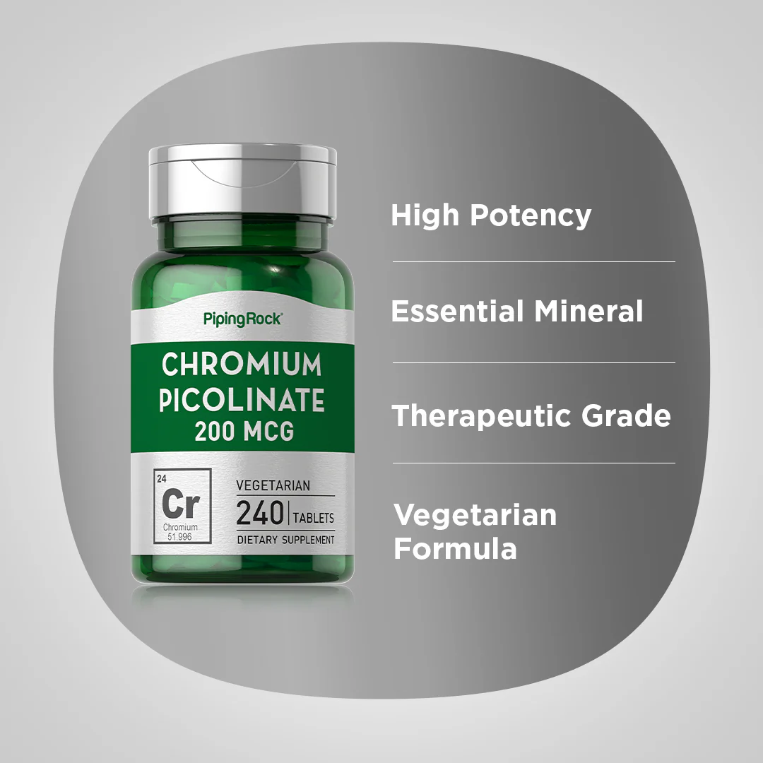 Chromium Picolinate, 200 mcg, 240 Tablets - Image 4