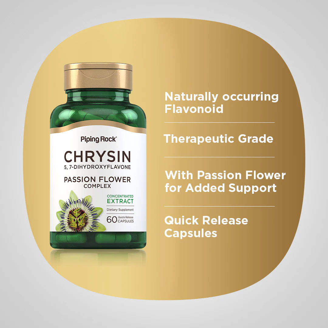 Chrysin Extract (Passion Flower Ext), 500 mg, 60 Quick Release Capsules, 2  Bottles - Image 5