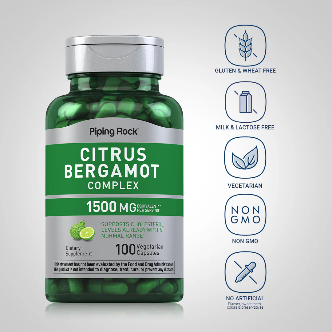 Citrus Bergamot Complex, 1500 mg (per serving), 100 Vegetarian Capsules - Image 4