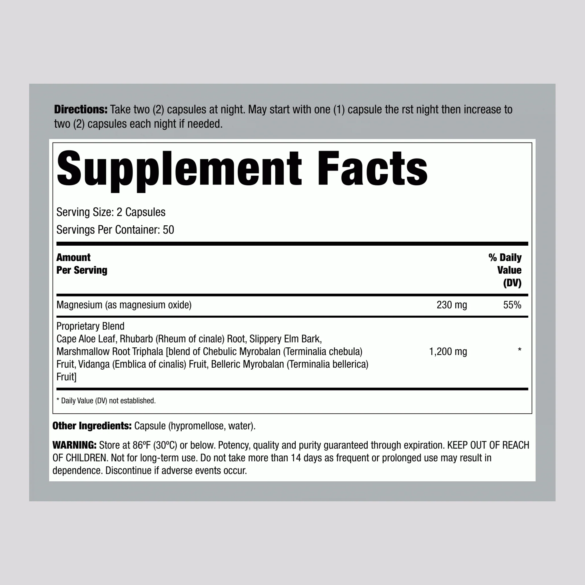 Cleanse More Overnight Formula, 100 Vegetarian Capsules - Image 2