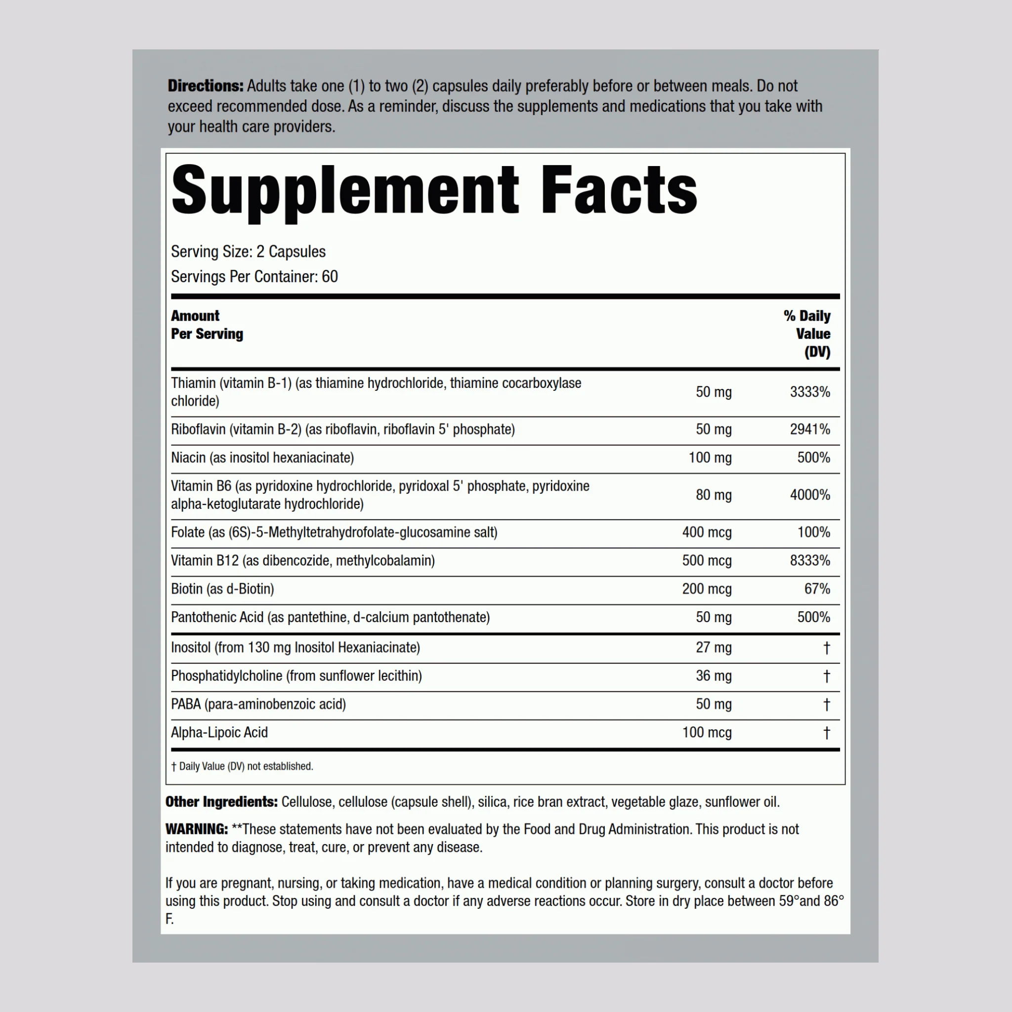 Coenzyme B-Complex Caps, 120 Vegetarian Capsules - Image 2