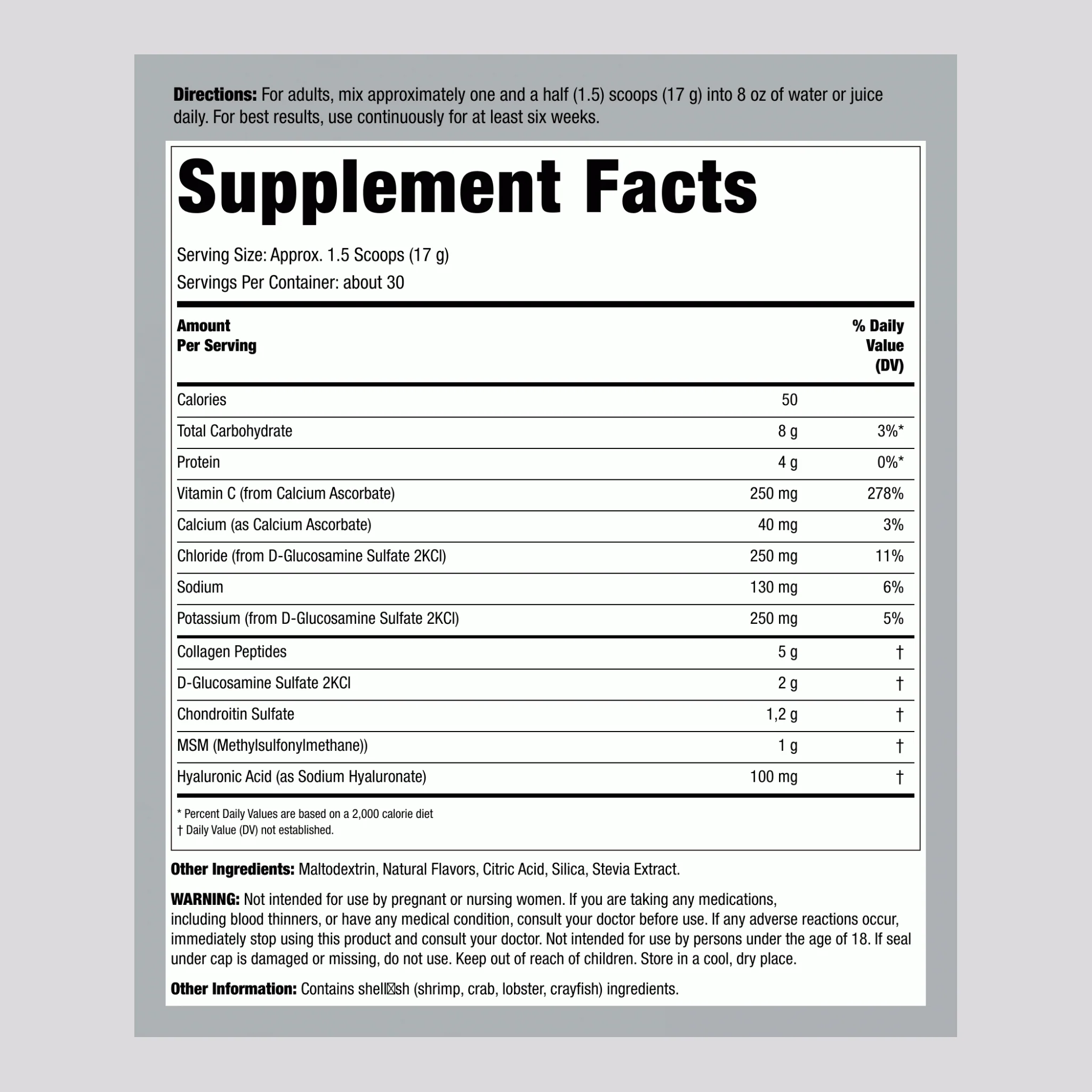 Collagen Joint Formula with Glucosamine Plus Powder ArthFree, 1.12 lb (510 g) Bottle - Image 2