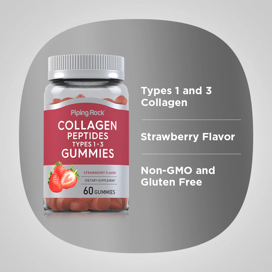 Collagen Type 1 & 3 (Strawberry), 60 Gummies - Image 3