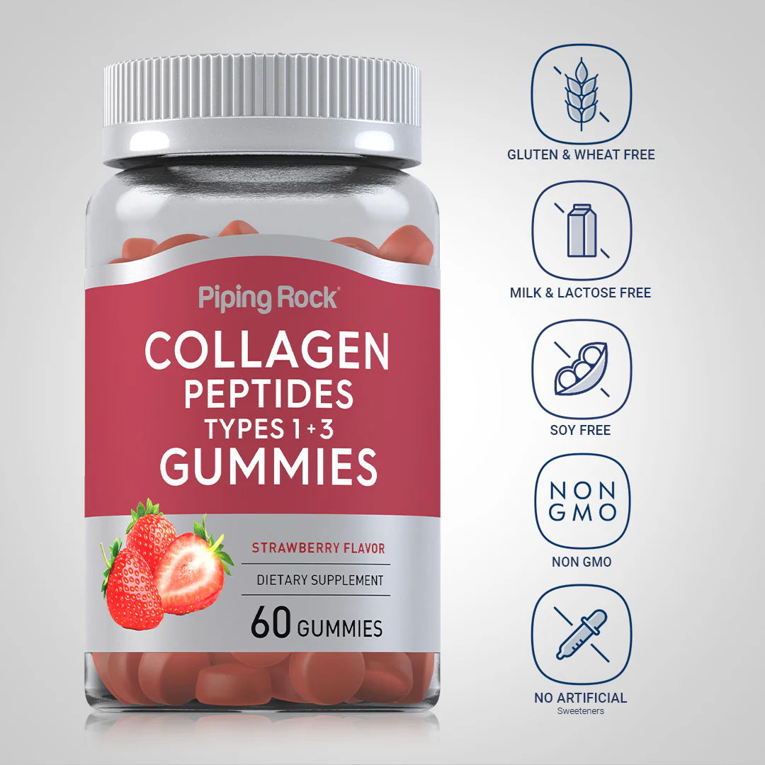 Collagen Type 1 & 3 (Strawberry), 60 Gummies - Image 4
