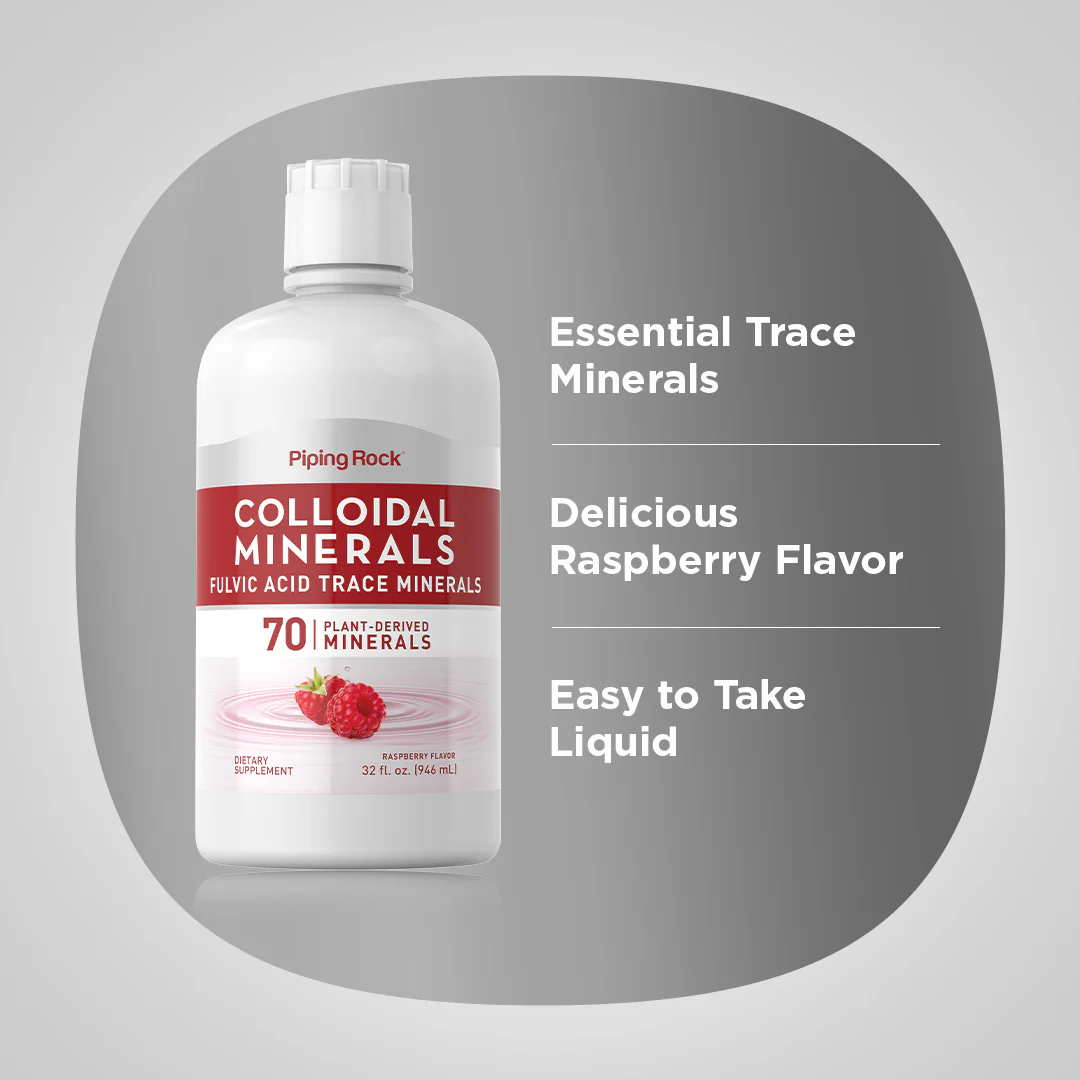 Colloidal Minerals (Delicious Raspberry), 32 fl oz (946 mL) Bottle - Image 3
