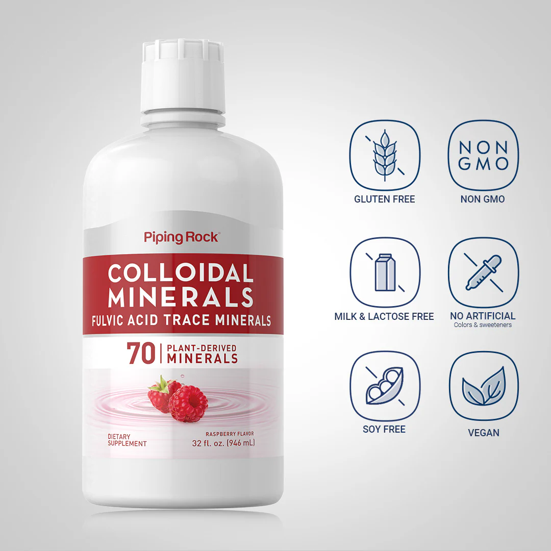 Colloidal Minerals (Delicious Raspberry), 32 fl oz (946 mL) Bottles, 2  Bottles - Image 4